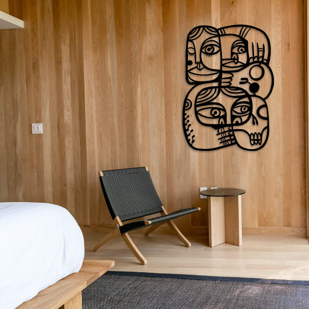 Abstract Metal Wall Art, Faces Picasso Metal Wall Decor, Unique Birthday Gift, Office Entry Metal Sign, Bestseller Gift, Christmas Gift