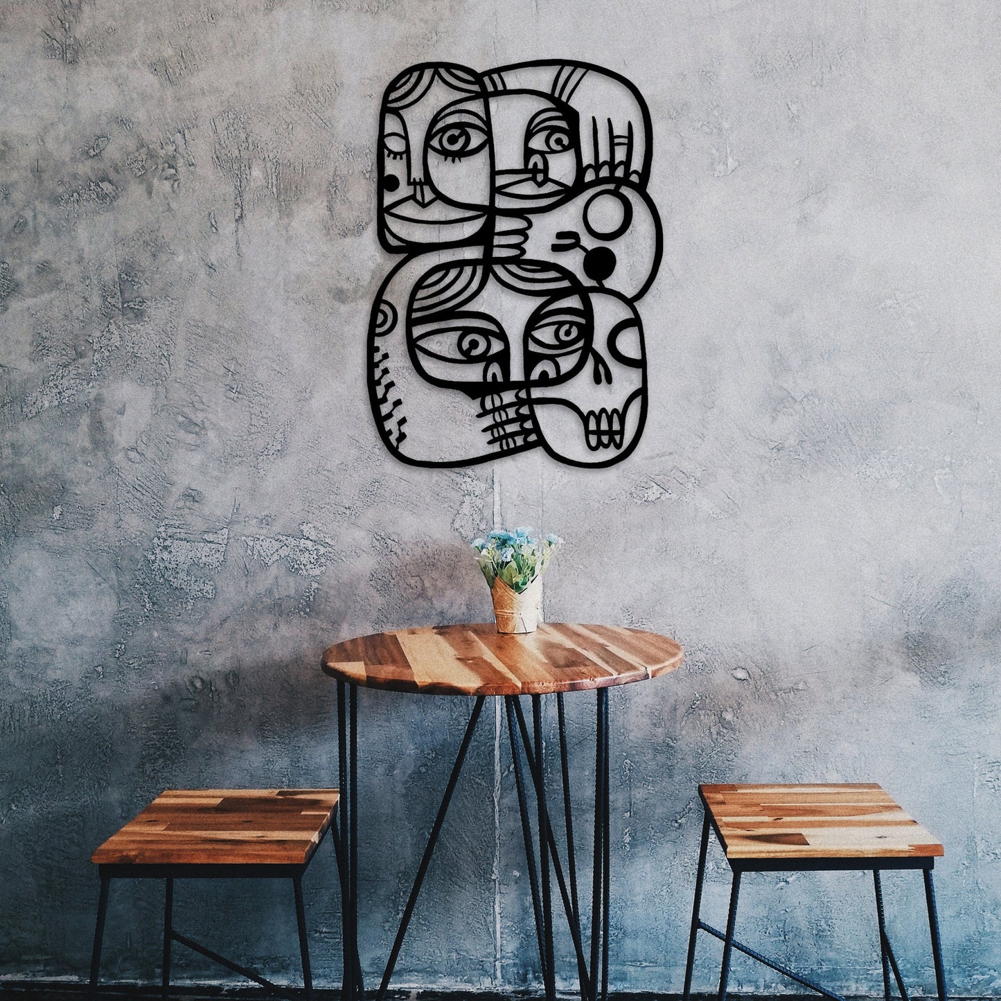 Abstract Metal Wall Art, Faces Picasso Metal Wall Decor, Unique Birthday Gift, Office Entry Metal Sign, Bestseller Gift, Christmas Gift