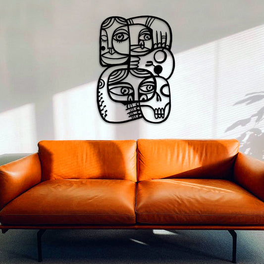 Abstract Metal Wall Art, Faces Picasso Metal Wall Decor, Unique Birthday Gift, Office Entry Metal Sign, Bestseller Gift, Christmas Gift