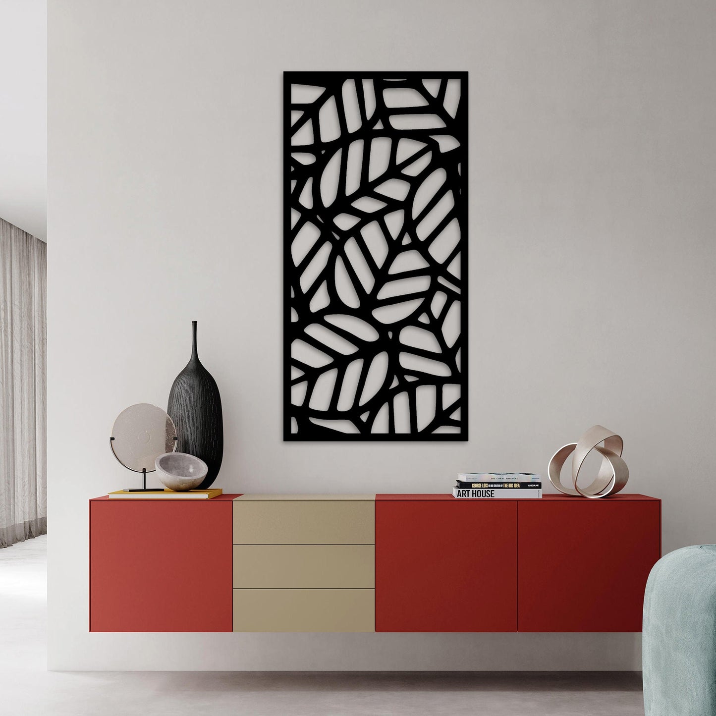 Metal Leaf Wall Art, Large Flower Wall Art, Metal Palm Leaf Wall Decor, Oversized Metal Wall Art, Unique Wall Art, Modern Floral Wall Panel