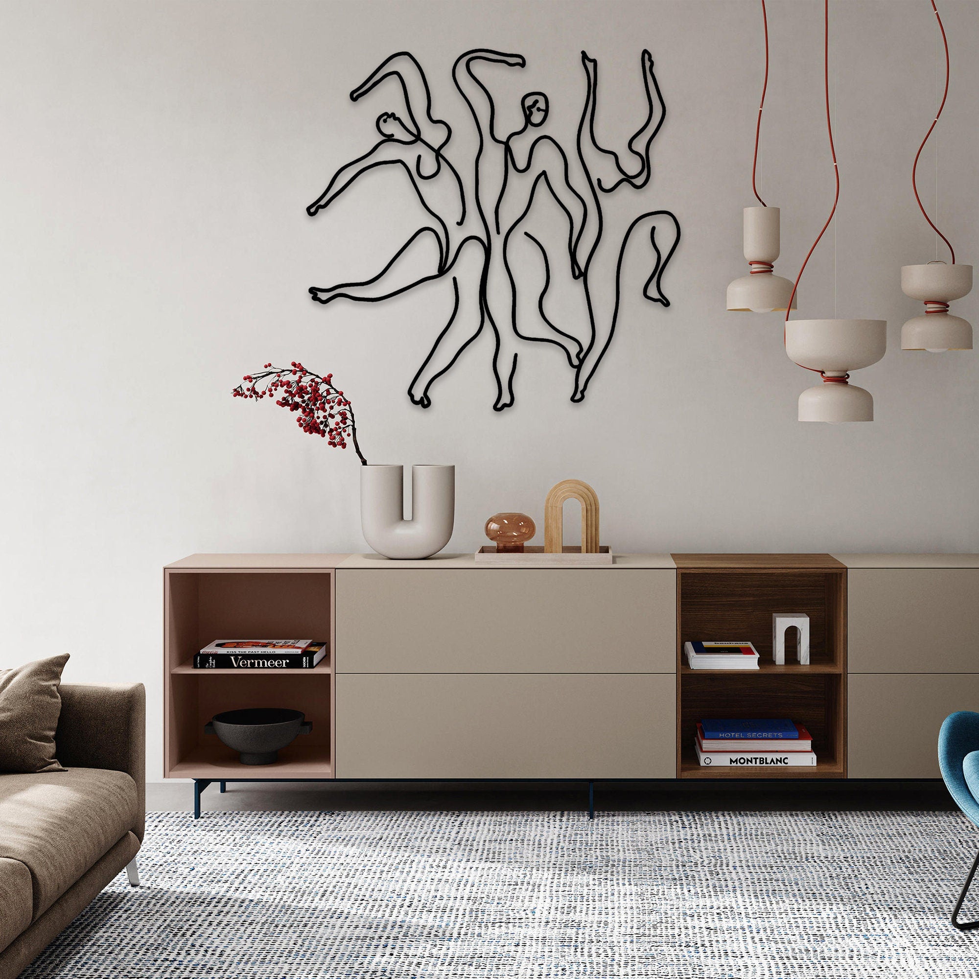 Metal Abstract Dancing Wall Art, House Entry Metal Wall Decor, Unique Birthday Gift, Office Metal Wall Art, Bestseller Gift, Christmas Gift
