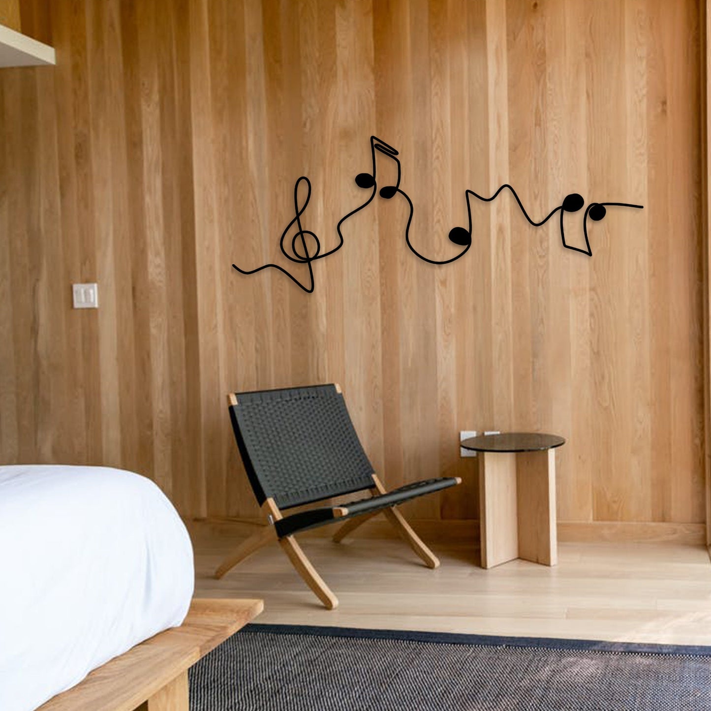Music Notes Metal Wall Art, Treble Clef Line Wall Decor, Music Lovers Birthday Gift, Valentines Day Gift, Music Room Metal Wall Art