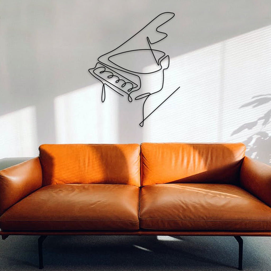 Piano Metal Line Wall Art, Unique Musical Wall Decor, Piano Lovers Gift, Line Art Musican , Unique Birthday Gift, Bestseller, Christmas Gift
