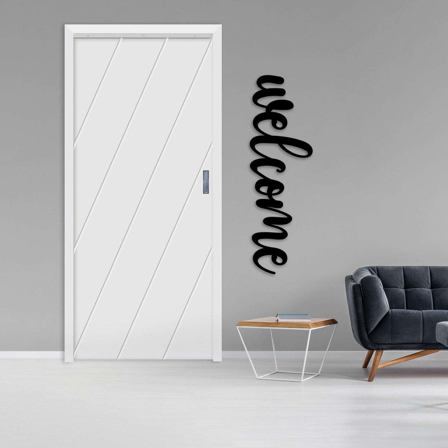 Metal Welcome Sign, Modern Front Door Sign, Premium Front Porch Decor, Home Entry Metal Wall Decor, Christmas Gift, Office Entry Wall Art