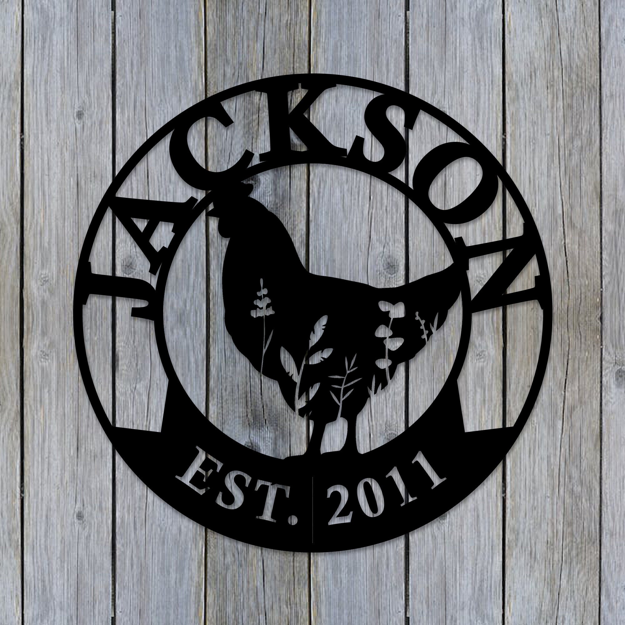 Custom Chicken Farm Metal Name Sign, Personalized Chicken Coop Metal Name Sign, Chicken Farm Entry Metal Wall Art, CValentines Day Gift