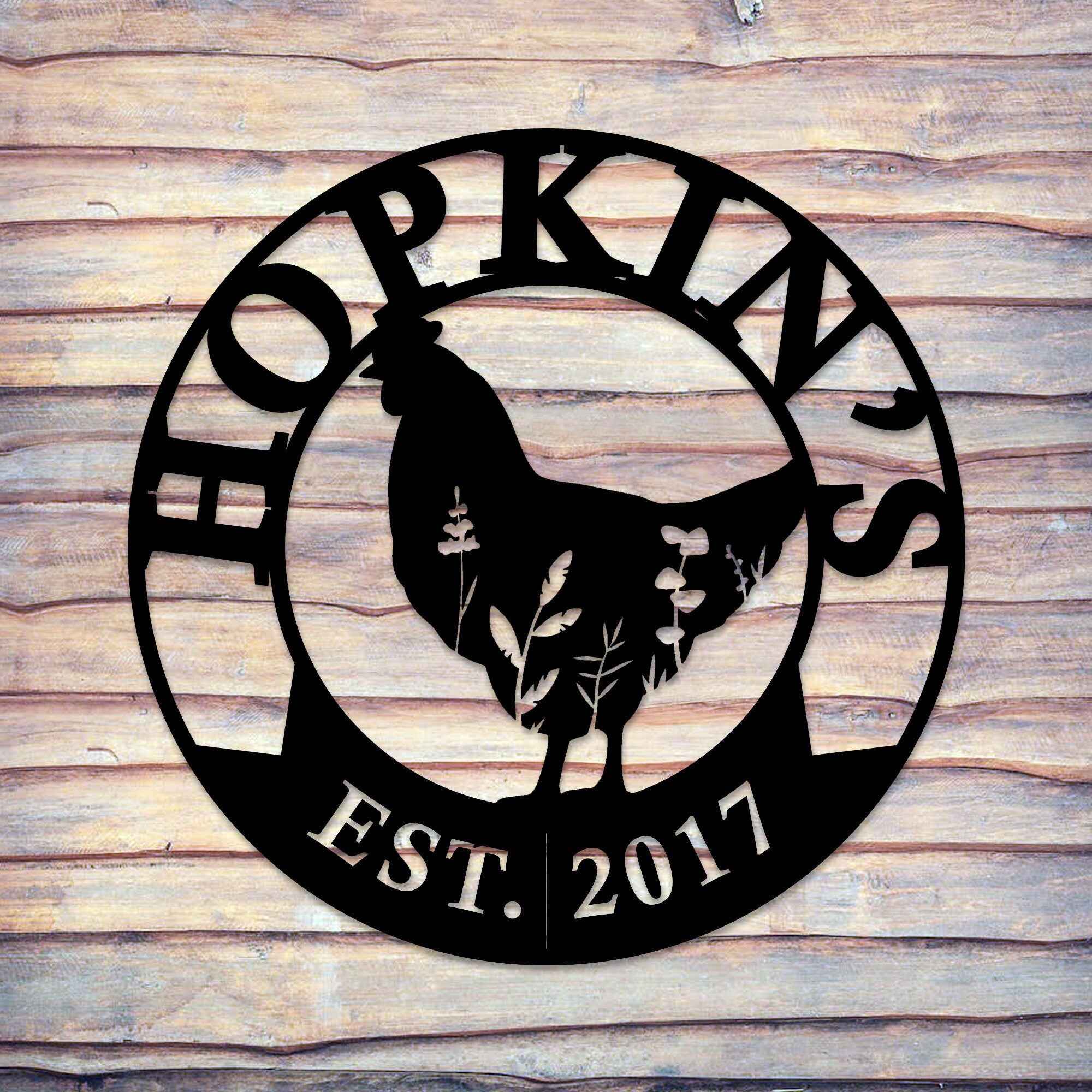 Custom Chicken Farm Metal Name Sign, Personalized Chicken Coop Metal Name Sign, Chicken Farm Entry Metal Wall Art, CValentines Day Gift