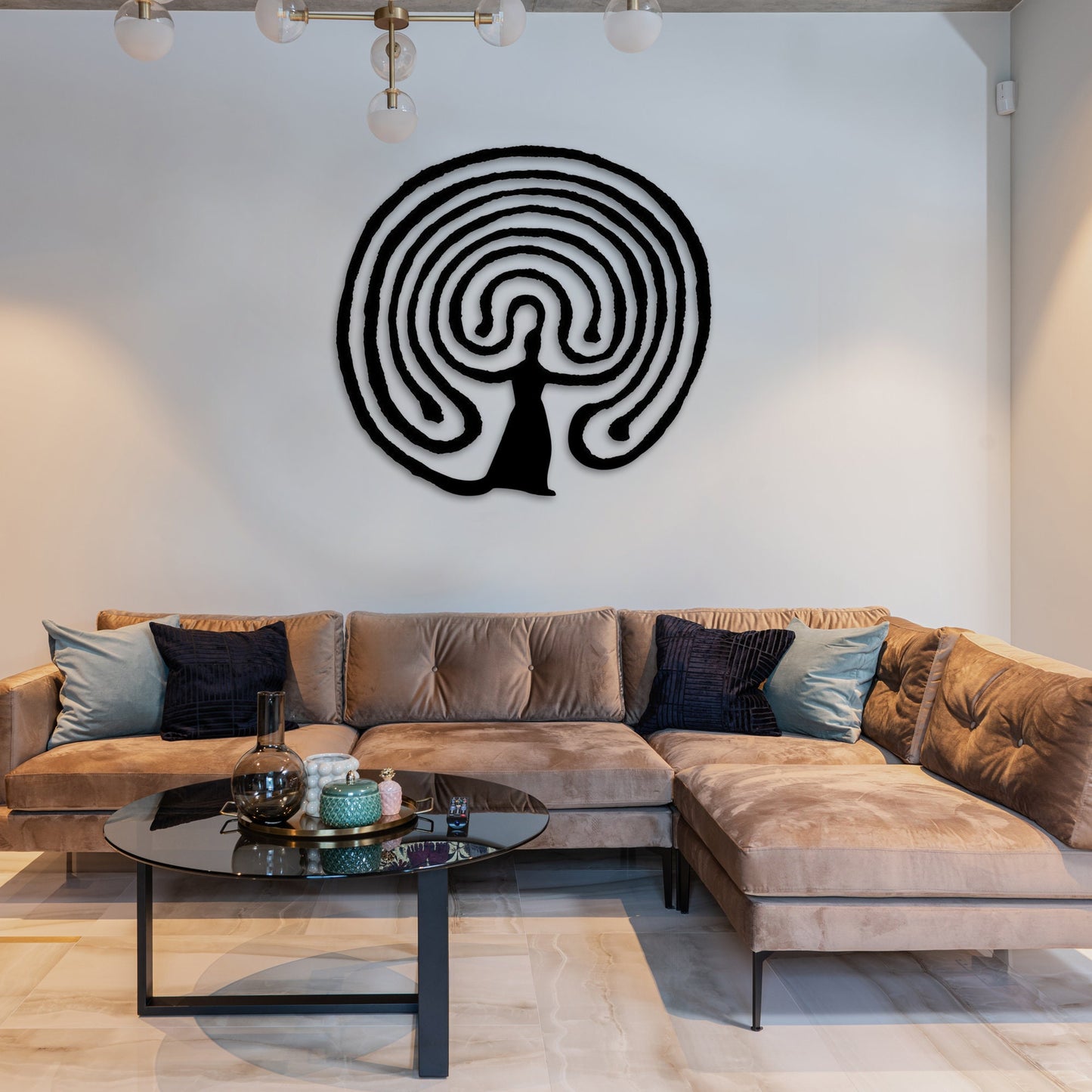 Abstract Round Metal Wall Art, Yoga Room Wall Art, Unique Birthday Gift, House Entry Metal Wall Art, Paradox Metal Wall Art, Christmas Gift