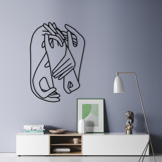 Hands Metal Wall Art, Holding Hands Metal Home Decor, Unique Birthday Gift, Livingroom Metal Wall Art, Christmas Gift, Abstract Wall Art