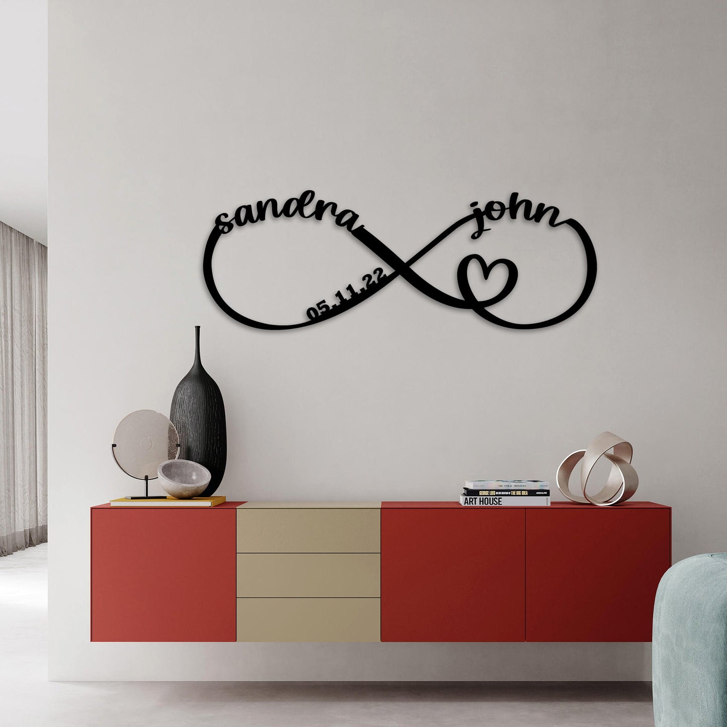 Personalized Infinity Sign For Love, Unique Custom Wedding Metal Decor, Hearth Couple Name Sign, Unique Wedding Metal Sign, Christmas Gift