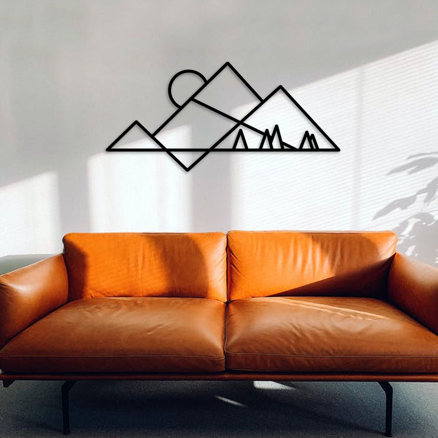 Geometric Mountain Metal Wall Art, Modern Metal Wall Decor, House Entry Metal Wall Art, Unique Birthday Gift, Valentines Day Gift