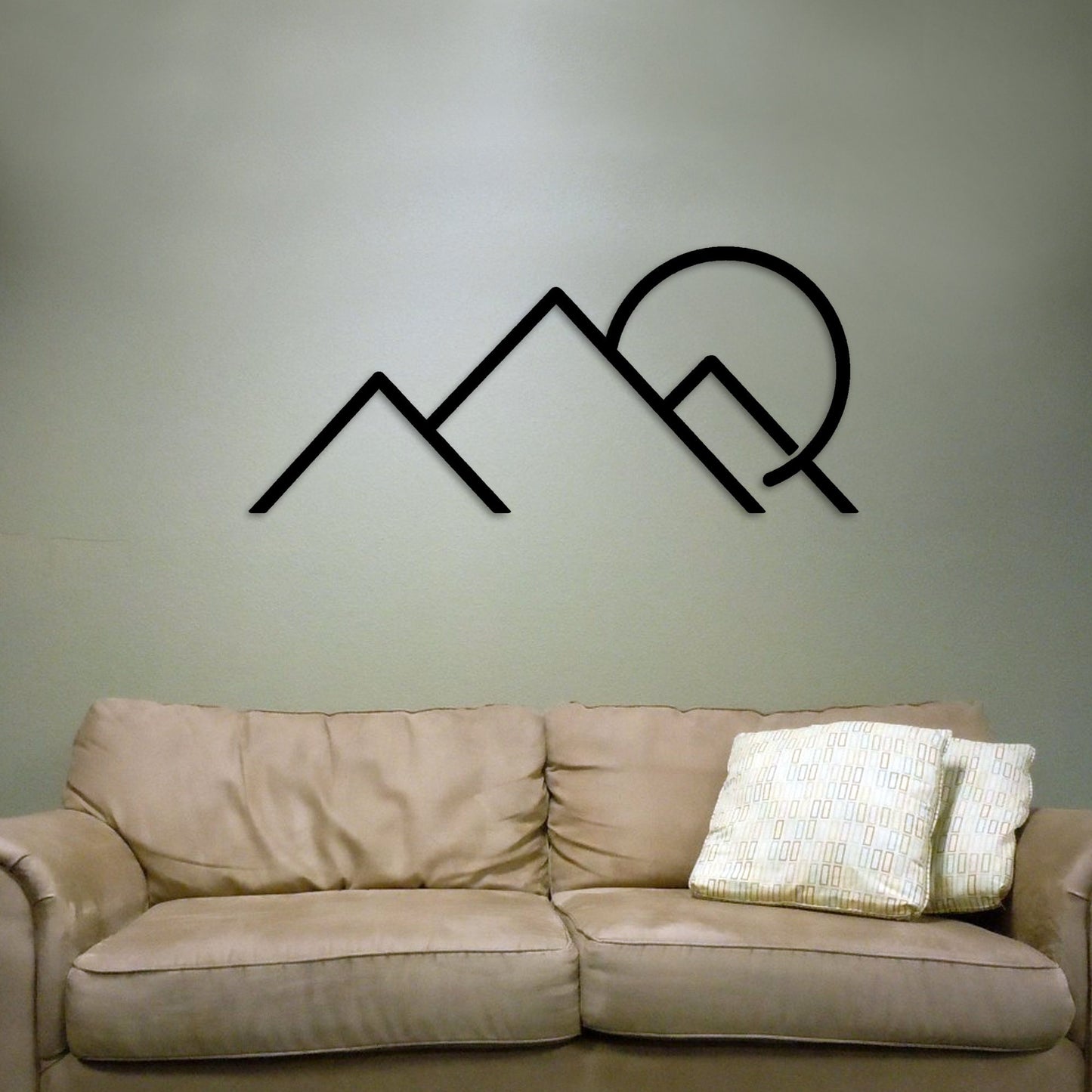 Minimalist Mountain Metal Wall Art, Mountain Sun Metal Line Wall Art, Unique Birthday Gift, Best Gift, Porch Metal Wall Art, Christmas Gift