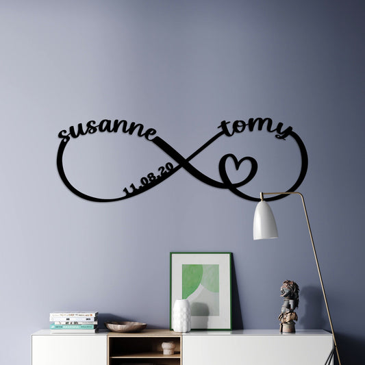 Personalized Infinity Sign For Love, Unique Custom Wedding Metal Decor, Hearth Couple Name Sign, Unique Wedding Metal Sign, Christmas Gift
