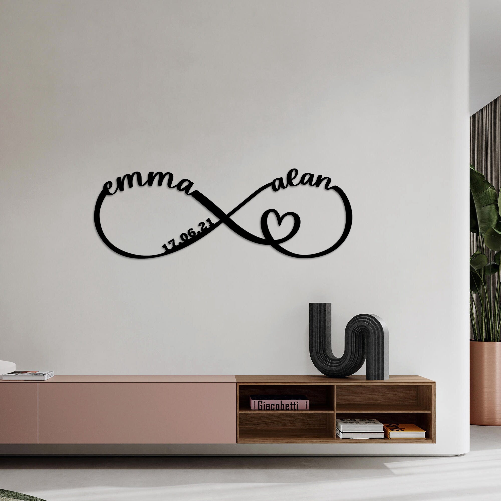 Personalized Infinity Sign For Love, Unique Custom Wedding Metal Decor, Hearth Couple Name Sign, Unique Wedding Metal Sign, Christmas Gift