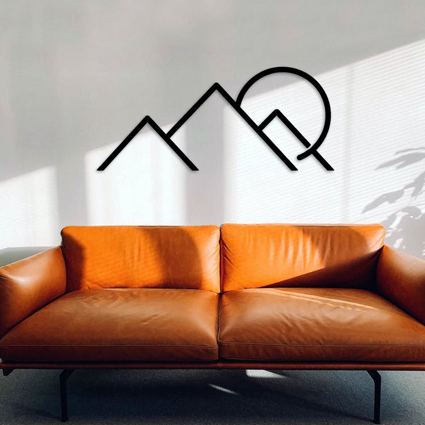Minimalist Mountain Metal Wall Art, Mountain Sun Metal Line Wall Art, Unique Birthday Gift, Best Gift, Porch Metal Wall Art, Christmas Gift