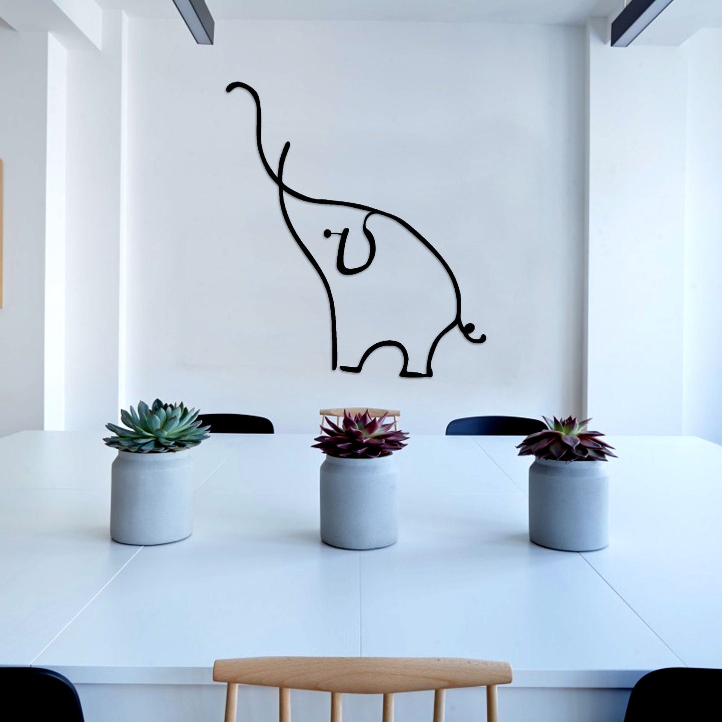 Elephant Metal Wall Art, Lineart Elephant Wall Decor, Child Room Metal Wall Art, Unique Birthday Gifts, Gift for Her, iconic Metal Decor