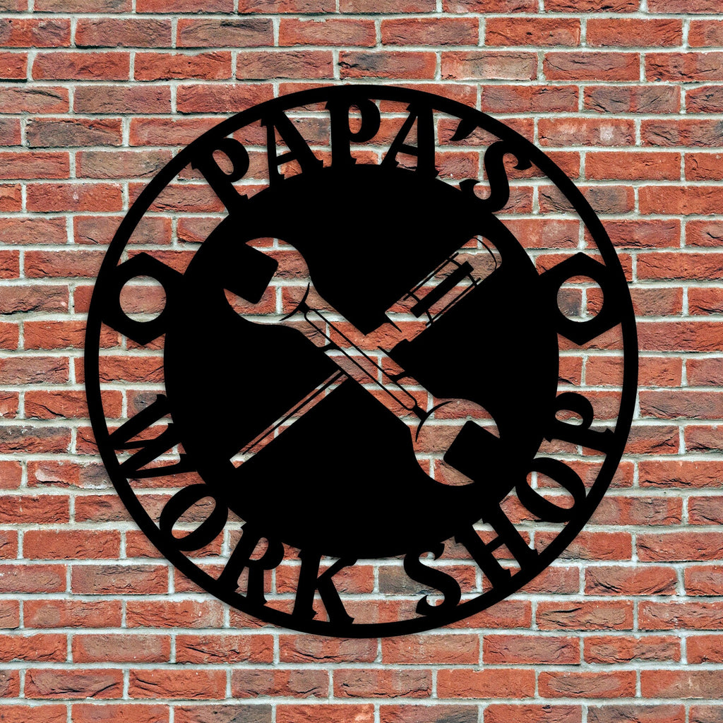 Custom Metal Workshop Name Sign, Personalize Garage Name Sign, Christmas Gift for Dad, Custom Porch Metal Sign,Valentines Day Gift