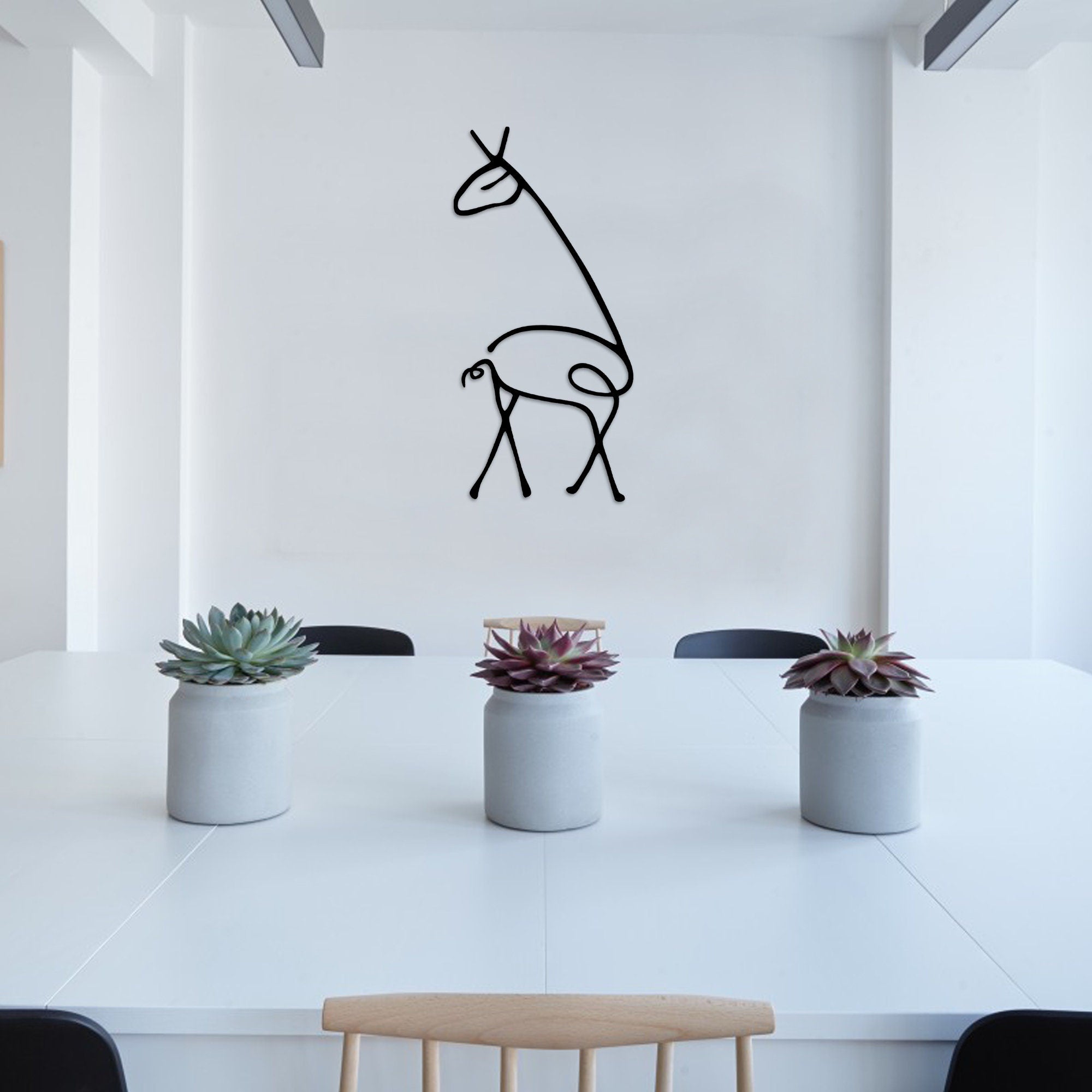 Giraffe Metal Wall Art, Metal Line Art, Kids Room Metal Wall, Animal Metal Line Art, Unique Birthday Gift, Gift for Her, iconic Metal Decor