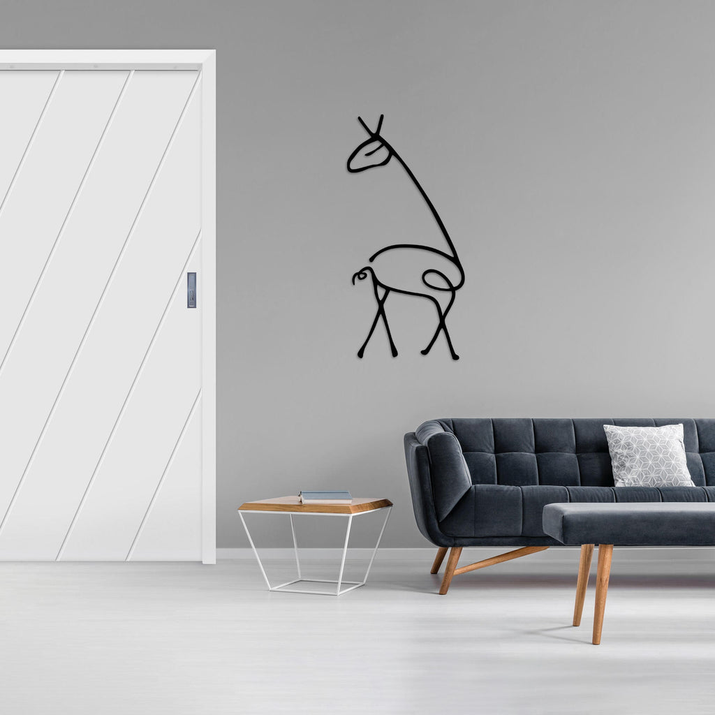 Giraffe Metal Wall Art, Metal Line Art, Kids Room Metal Wall, Animal Metal Line Art, Unique Birthday Gift, Gift for Her, iconic Metal Decor