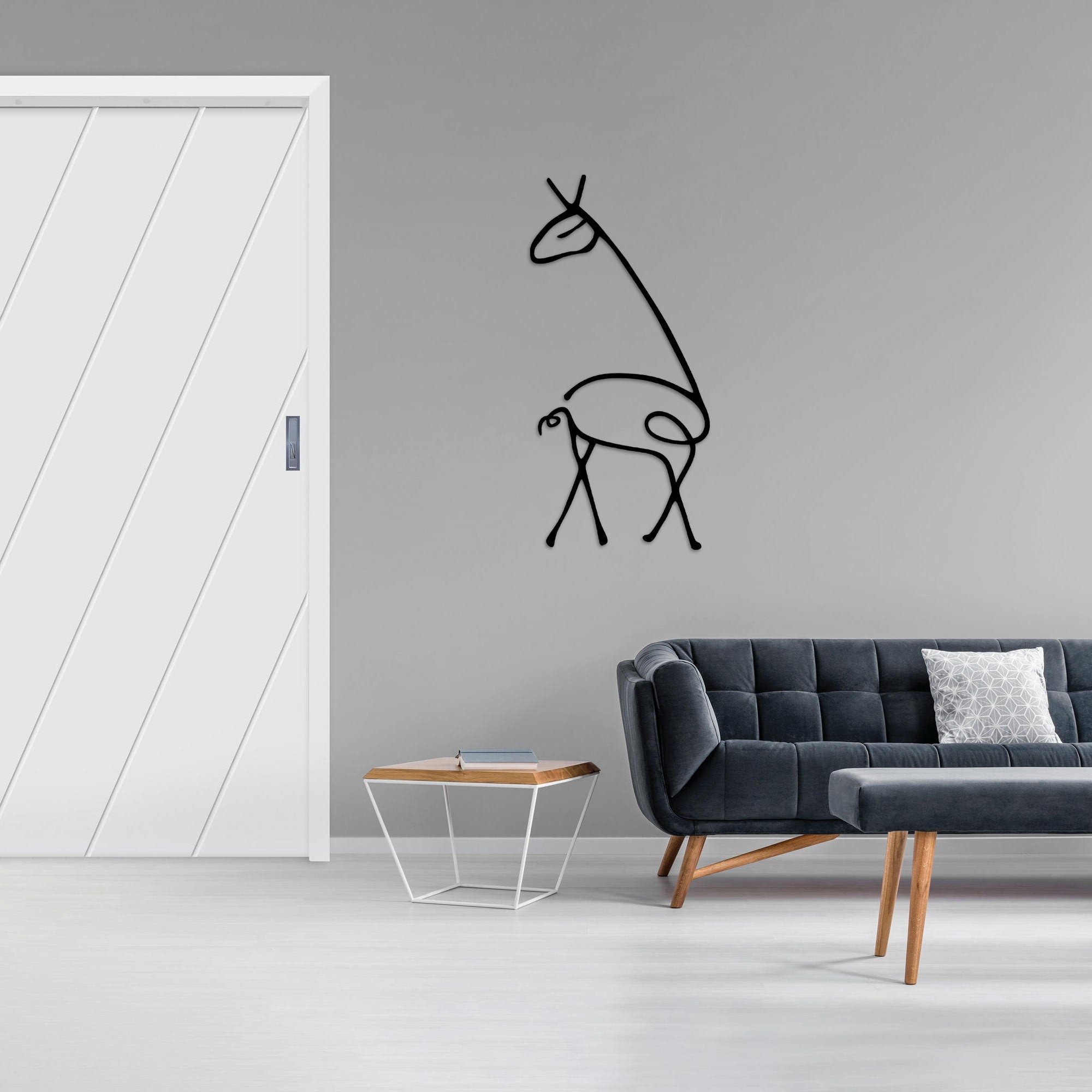 Giraffe Metal Wall Art, Metal Line Art, Kids Room Metal Wall, Animal Metal Line Art, Unique Birthday Gift, Gift for Her, iconic Metal Decor