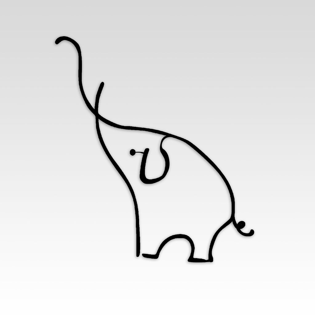 Elephant Metal Wall Art, Lineart Elephant Wall Decor, Child Room Metal Wall Art, Unique Birthday Gifts, Gift for Her, iconic Metal Decor