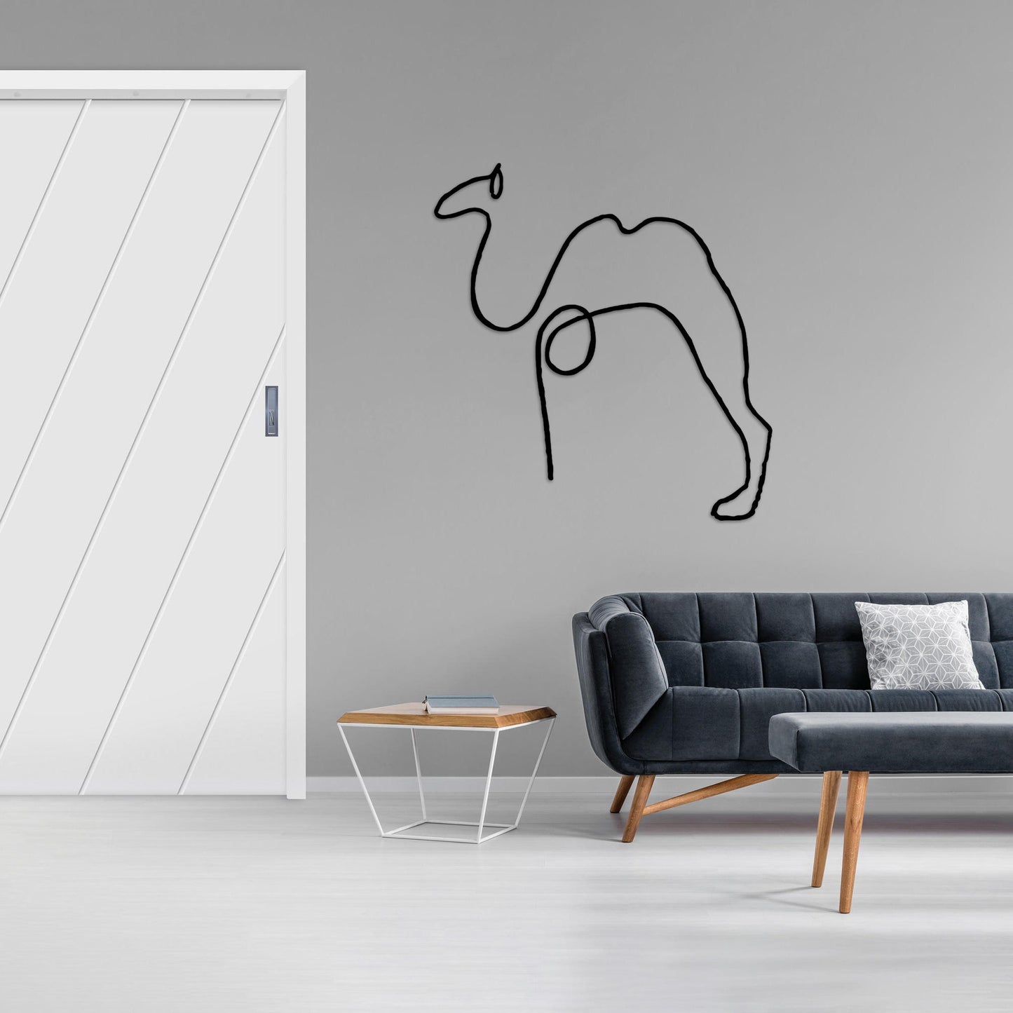 Camel Metal Line Wall Art, Animals Metal Line Decor, Unique birthday Gift, Porch Meta Wall Art, Valentine's Day Gift, Easy to Hang
