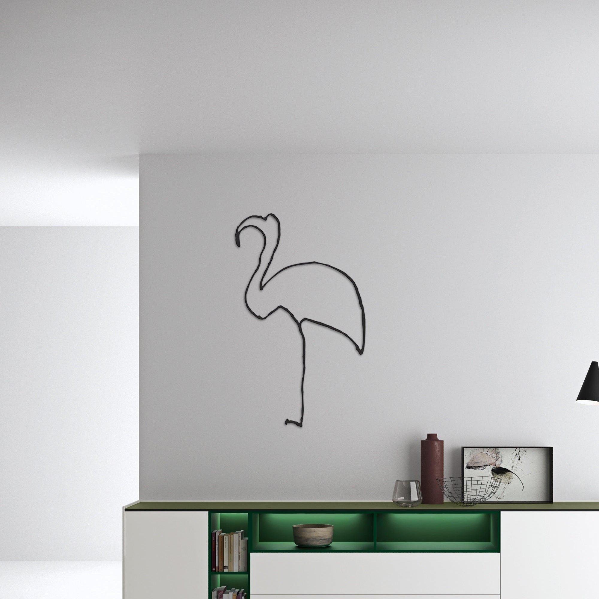 Flamingo Metal Wall Art, Beach House Metal Wall Decor, Porch Metal Line Wall Art, Unique Birthday Gift, Gift for Her, Housewarming Gift