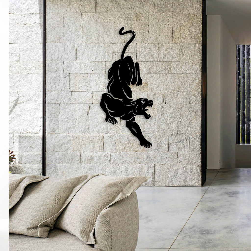 Black Panther Metal Wall Art, Wildlife Metal Wall Decor, Large Animal Metal Art, Metal Wall Sculpture, Livingroom, Gift for him
