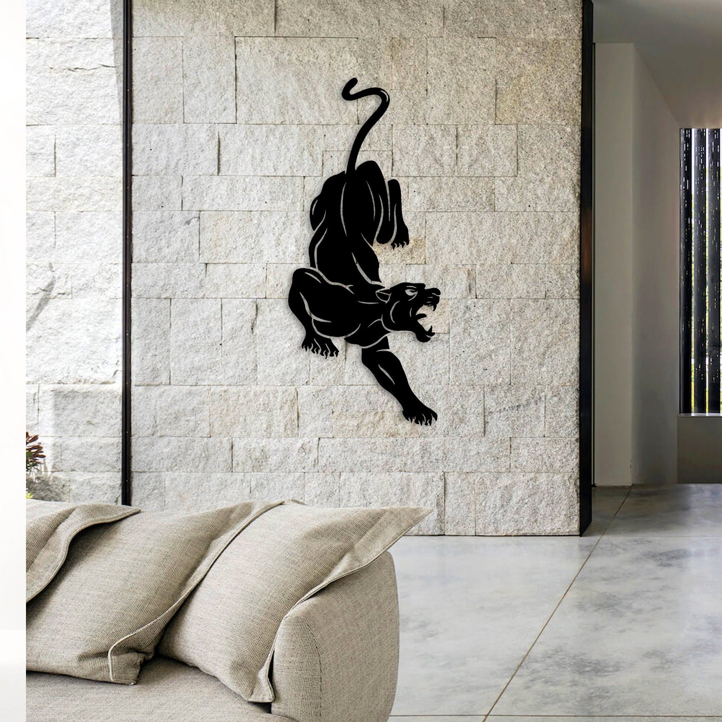 Black Panther Metal Wall Art, Wildlife Metal Wall Decor, Large Animal Metal Art, Metal Wall Sculpture, Livingroom, Gift for him