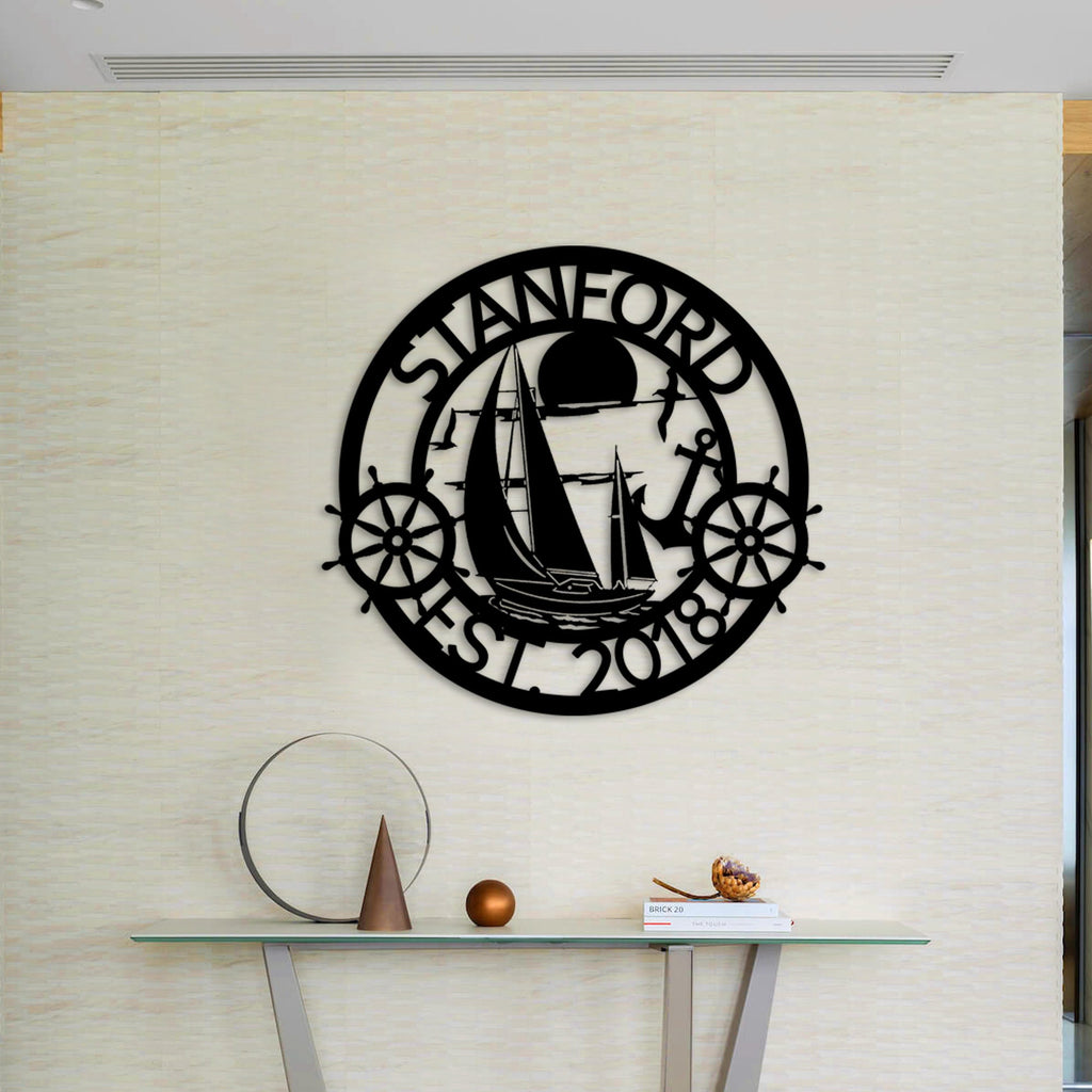 Personalized Yacht Metal Wall Art, Marine Metal Wall Art, Custom Metal Sign, Organization Sign, Sign, Yacht Wall Sign, Valentine's Day Gift