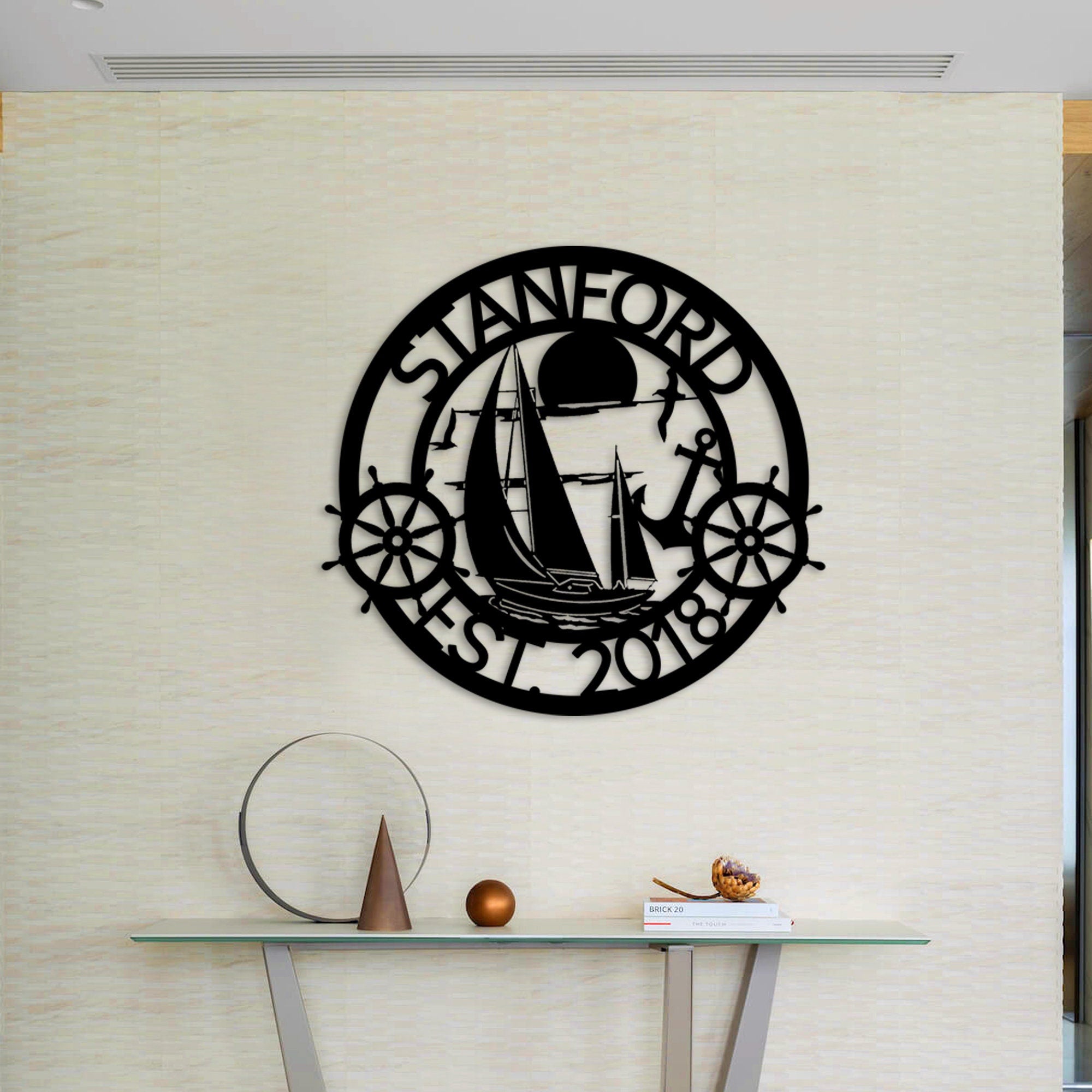 Personalized Yacht Metal Wall Art, Marine Metal Wall Art, Custom Metal Sign, Organization Sign, Sign, Yacht Wall Sign, Valentine's Day Gift