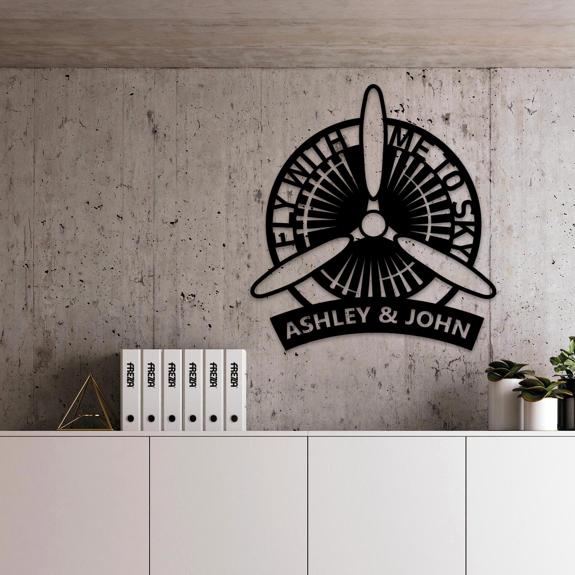 Personalized Pilot Metal Wall Art, Custom Aviator Gift, Custom Metal Name Sign, Nameable Aircraft Propeller, Gift For Glider, Christmas Gift