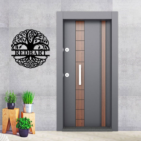 Custom Tree of Life Name Sign, Personalized Monogram Name Sign, Unique House Entry Metal Sign, Valentines Day Gift, Easy to Hang
