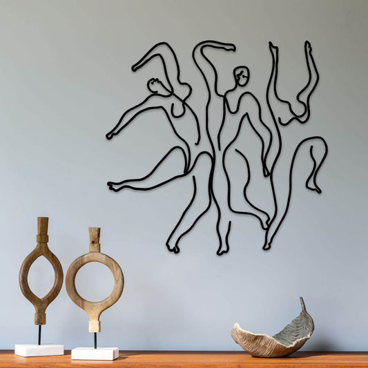 Metal Abstract Dancing Wall Art, House Entry Metal Wall Decor, Unique Birthday Gift, Office Metal Wall Art, Bestseller Gift, Christmas Gift