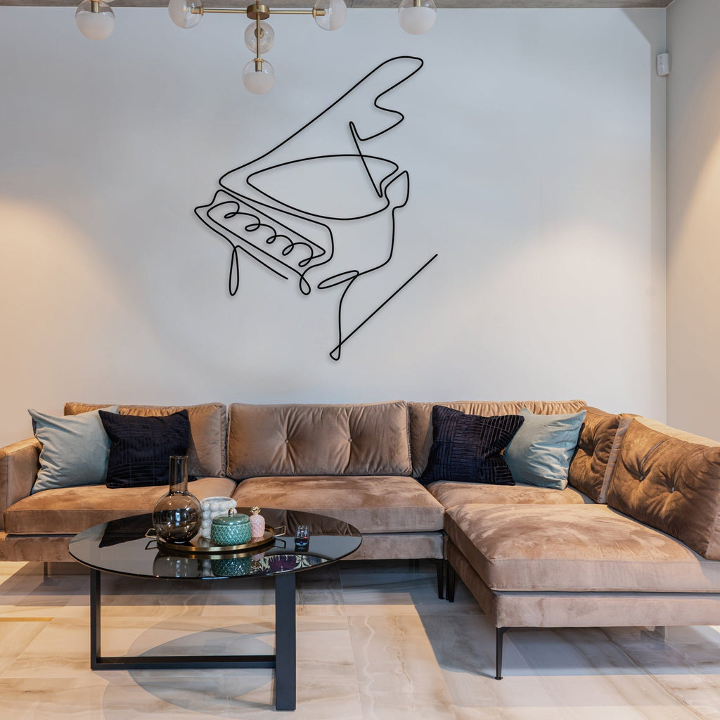 Piano Metal Line Wall Art, Unique Musical Wall Decor, Piano Lovers Gift, Line Art Musican , Unique Birthday Gift, Bestseller, Christmas Gift