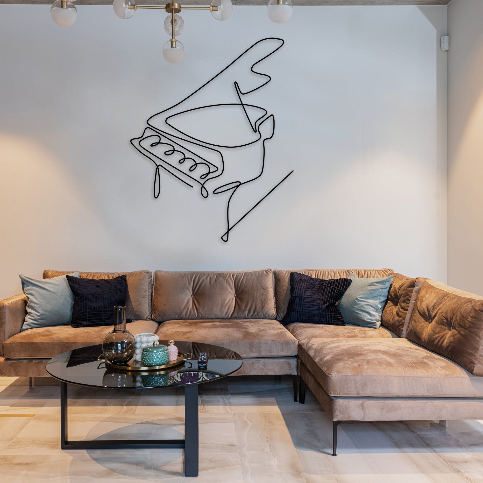 Piano Metal Line Wall Art, Unique Musical Wall Decor, Piano Lovers Gift, Line Art Musican , Unique Birthday Gift, Bestseller, Christmas Gift