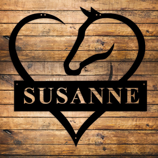 Personalized Horse Wall Art, Custom Family Name Sign, Welcome Sign, Custom House Sign, Modern Outdoor Sign, Last Name Sign