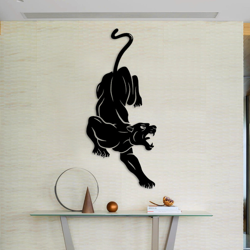 Black Panther Metal Wall Art, Wildlife Metal Wall Decor, Large Animal Metal Art, Metal Wall Sculpture, Livingroom, Gift for him