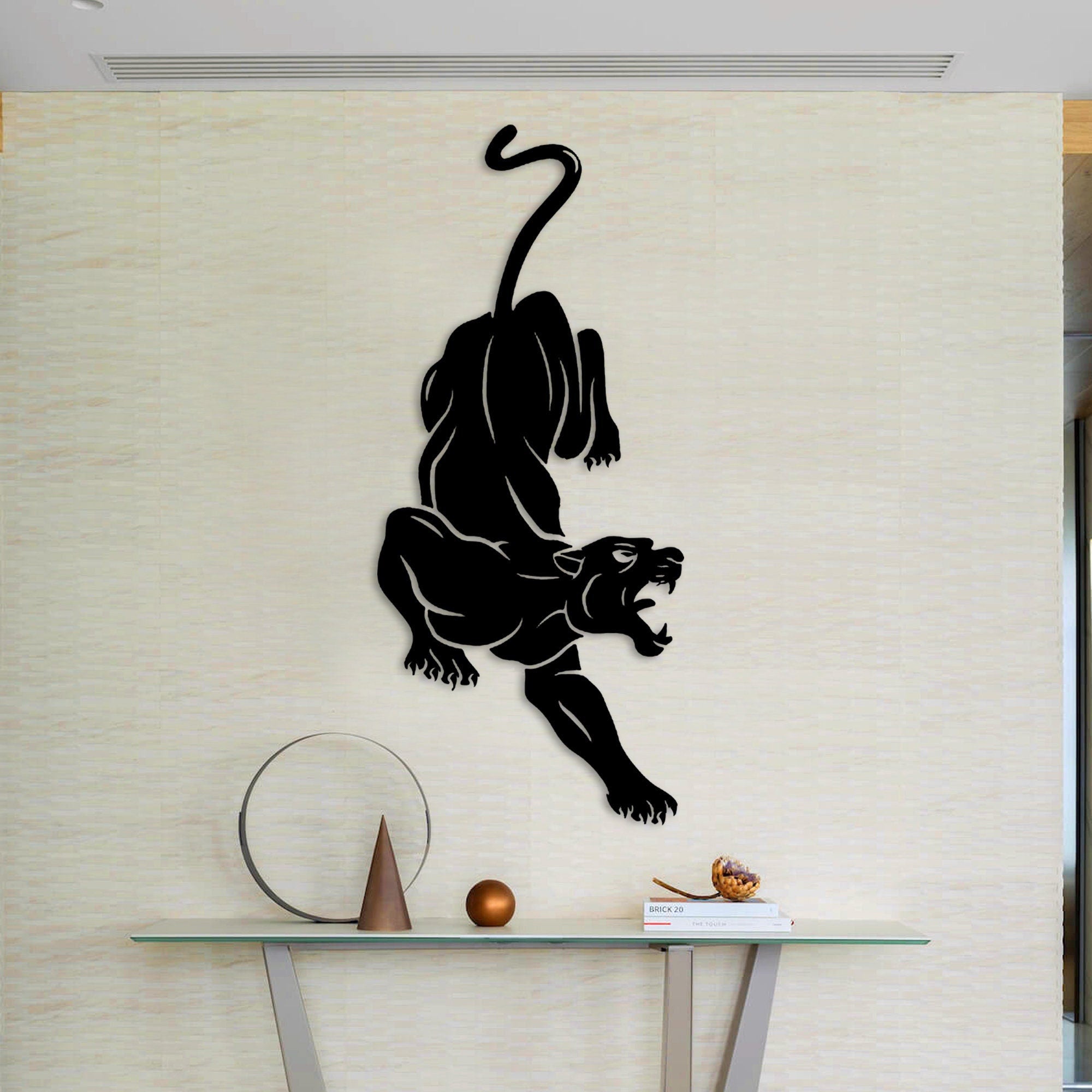 Black Panther Metal Wall Art, Wildlife Metal Wall Decor, Large Animal Metal Art, Metal Wall Sculpture, Livingroom, Gift for him