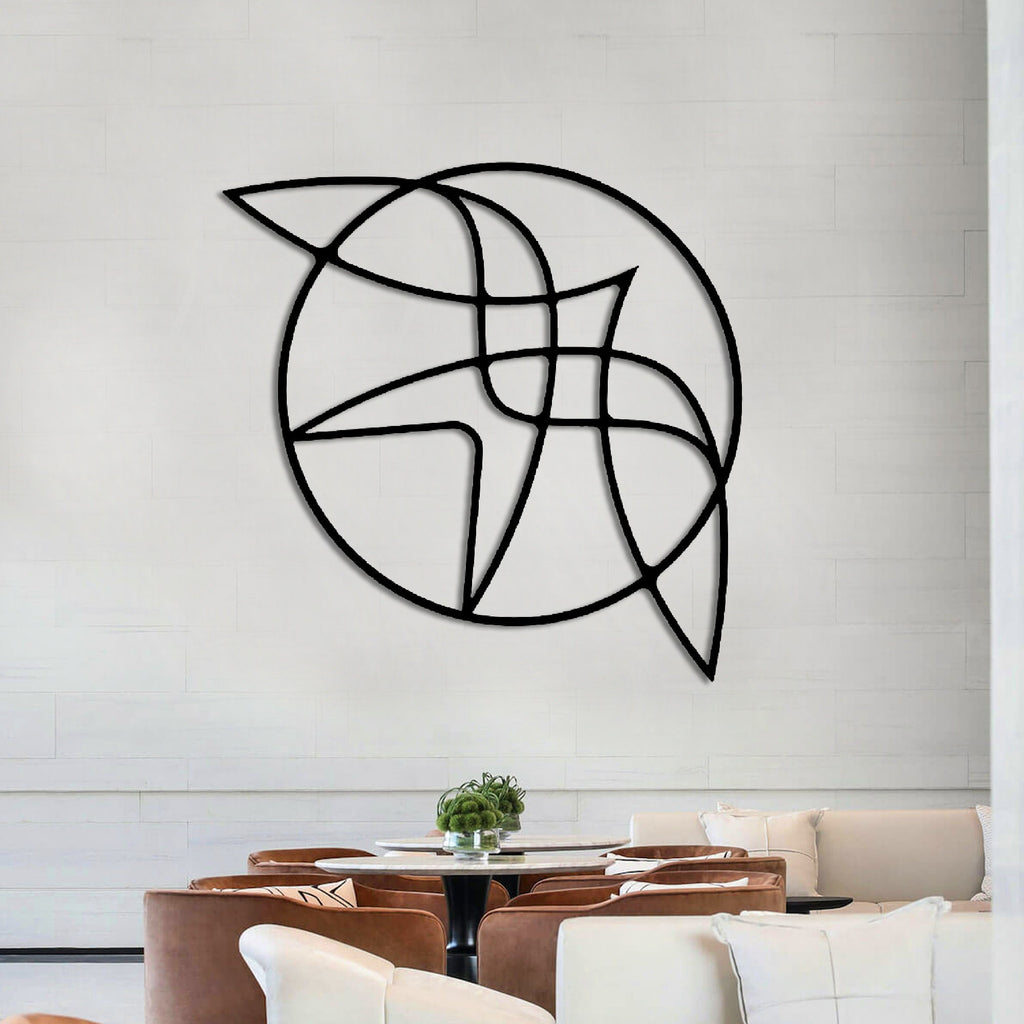 Swallow Metal Wall Art, Geometric Line Art  Metal Wall Decor, Minimalist Wall Art, Unique Birthday Gift, Gift for Her, Valentine's Day Gift