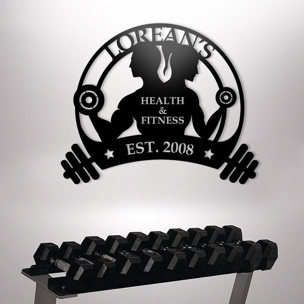 Personalized Metal Gym Sign, Custom Fitness Metal Wall Decor, Body Builder Lovers Gift, Gym Custom Unique Metal Wall Art, Christmas Gift