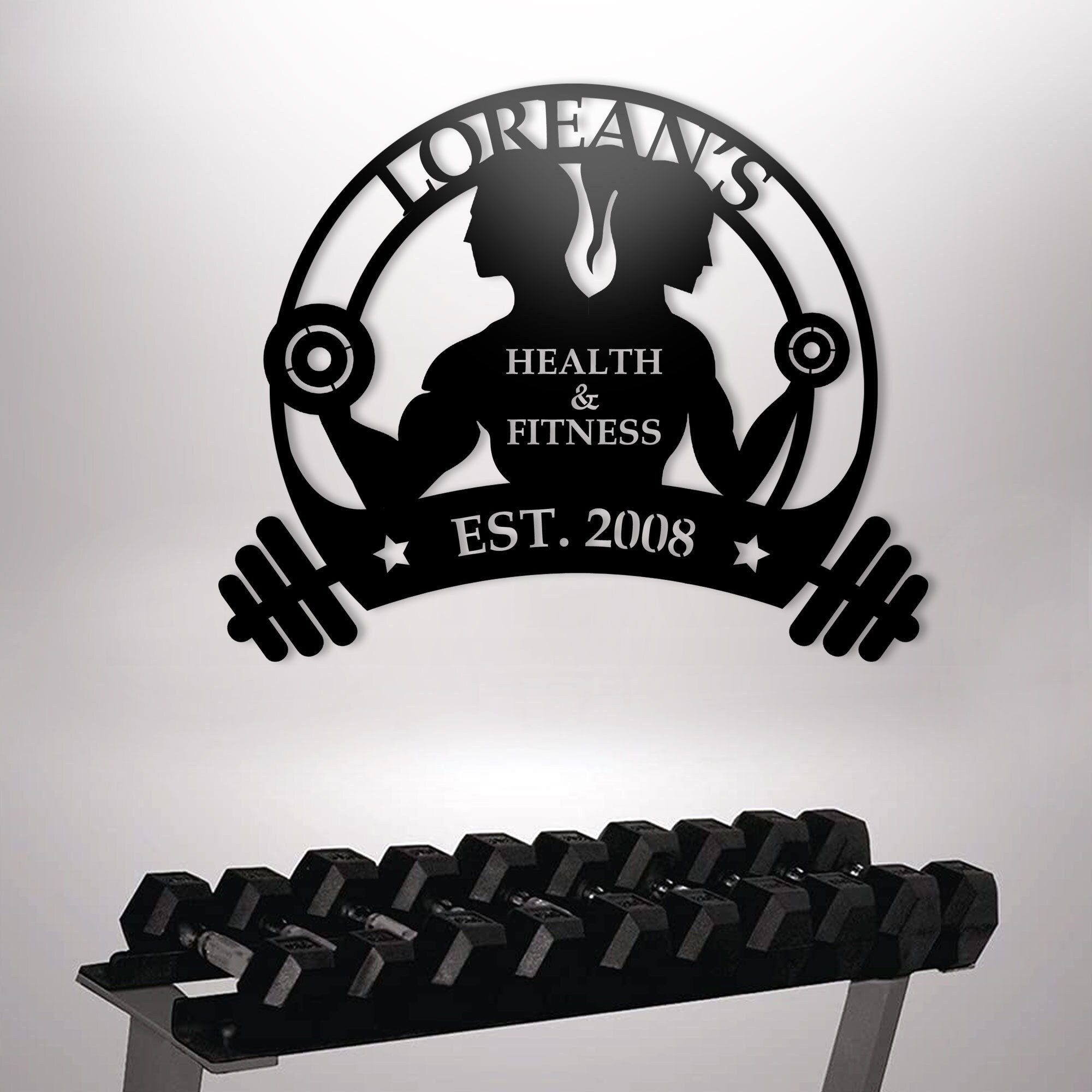 Personalized Metal Gym Sign, Custom Fitness Metal Wall Decor, Body Builder Lovers Gift, Gym Custom Unique Metal Wall Art, Christmas Gift