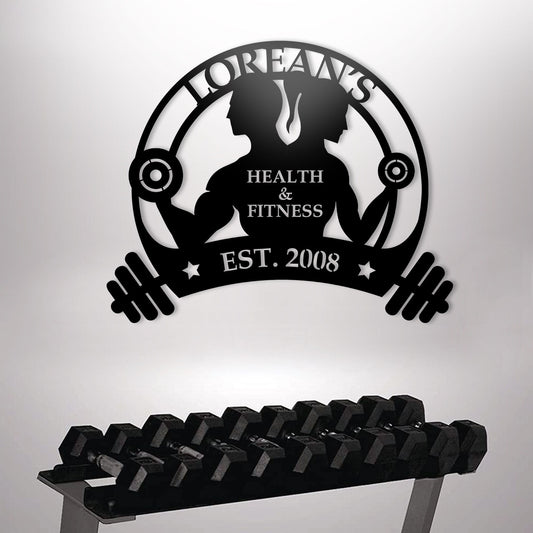 Personalized Metal Gym Sign, Custom Fitness Metal Wall Decor, Body Builder Lovers Gift, Gym Custom Unique Metal Wall Art, Christmas Gift