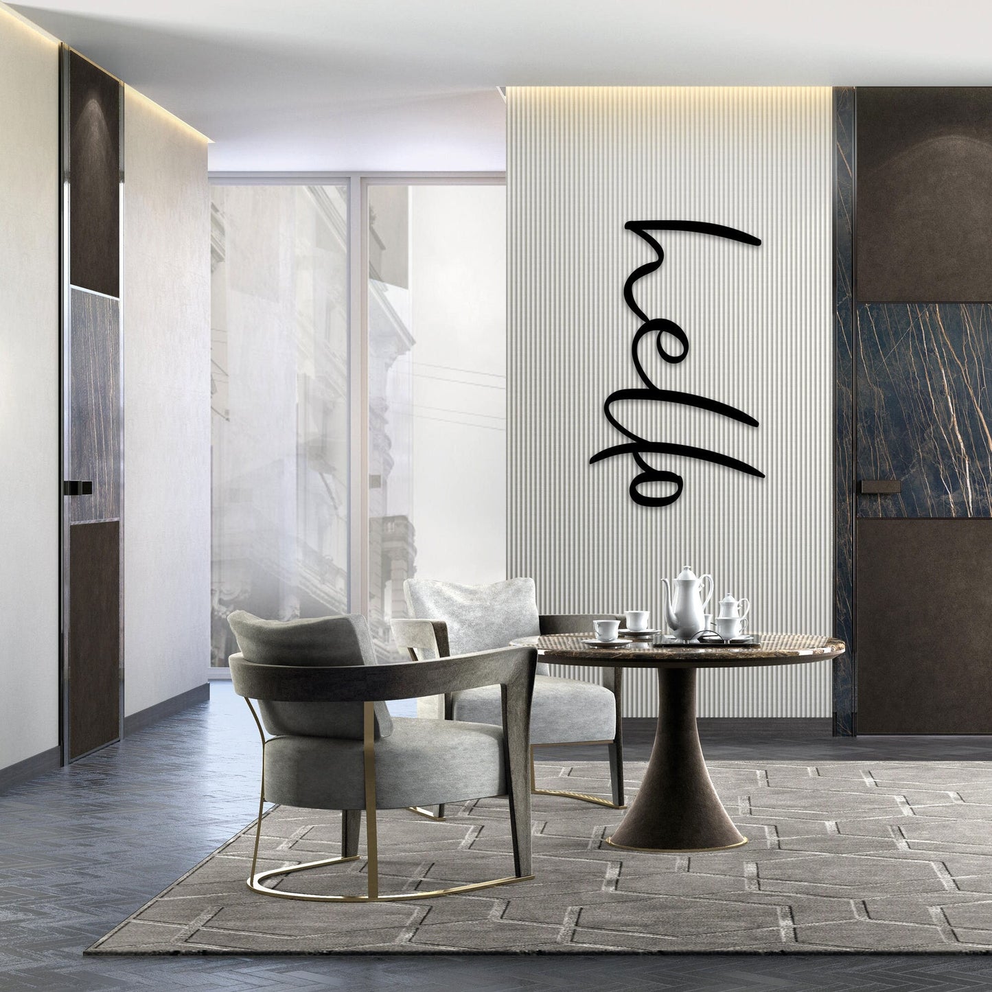 Hello Metal Wall Art, Hello House Entry Metal Wall Decor, Office Entry Metal Wall Art, Unique Birthday Gift, Bar Entry Hello Metal Sign