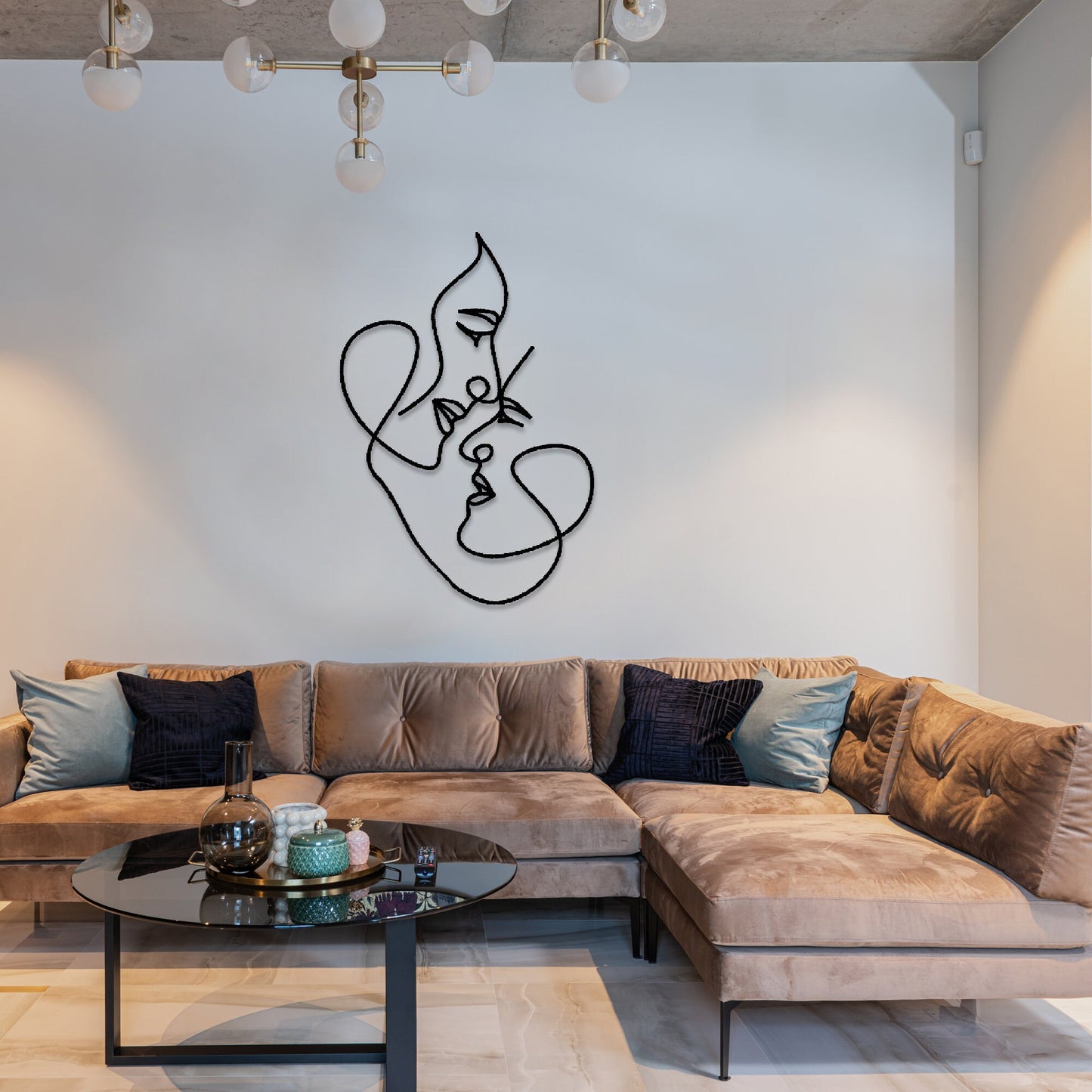 Love Metal Line Wall Art, Woman Metal Wall Decor, Lovers Wire Wall Decor, Abstract Wire Wall Art, Metal Line Art Gift, Headboard Wall Art