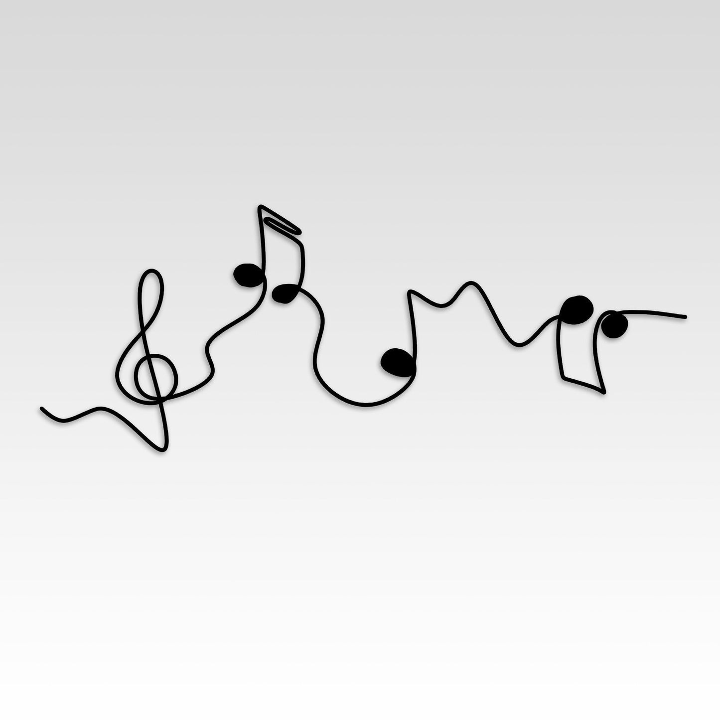 Music Notes Metal Wall Art, Treble Clef Line Wall Decor, Music Lovers Birthday Gift, Valentines Day Gift, Music Room Metal Wall Art