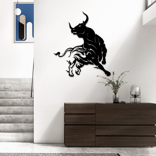 Bull Metal Wall Art, Buffalo Metal Wall Art, Rodeo Lovers Birthday Gift, Porch Metal Wall Art, Bull Ranch Metal Sign, Christmas Gift