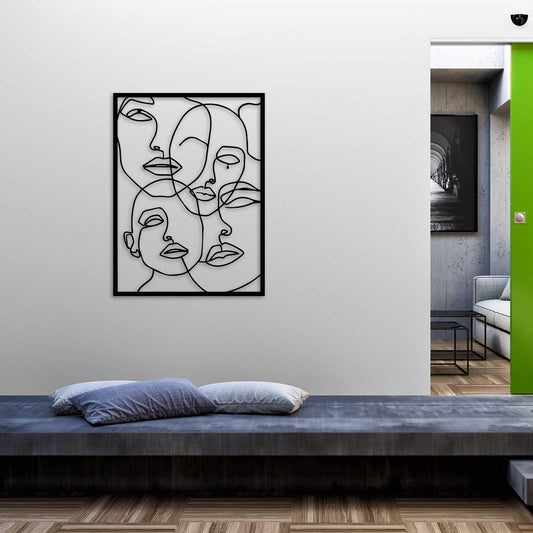 Womans Faces Metal Wall Art, Abstarct Metal Wall Decor, Unique Birthday Gift, Bathroom Metal Wall Art, Valentines Day Gift