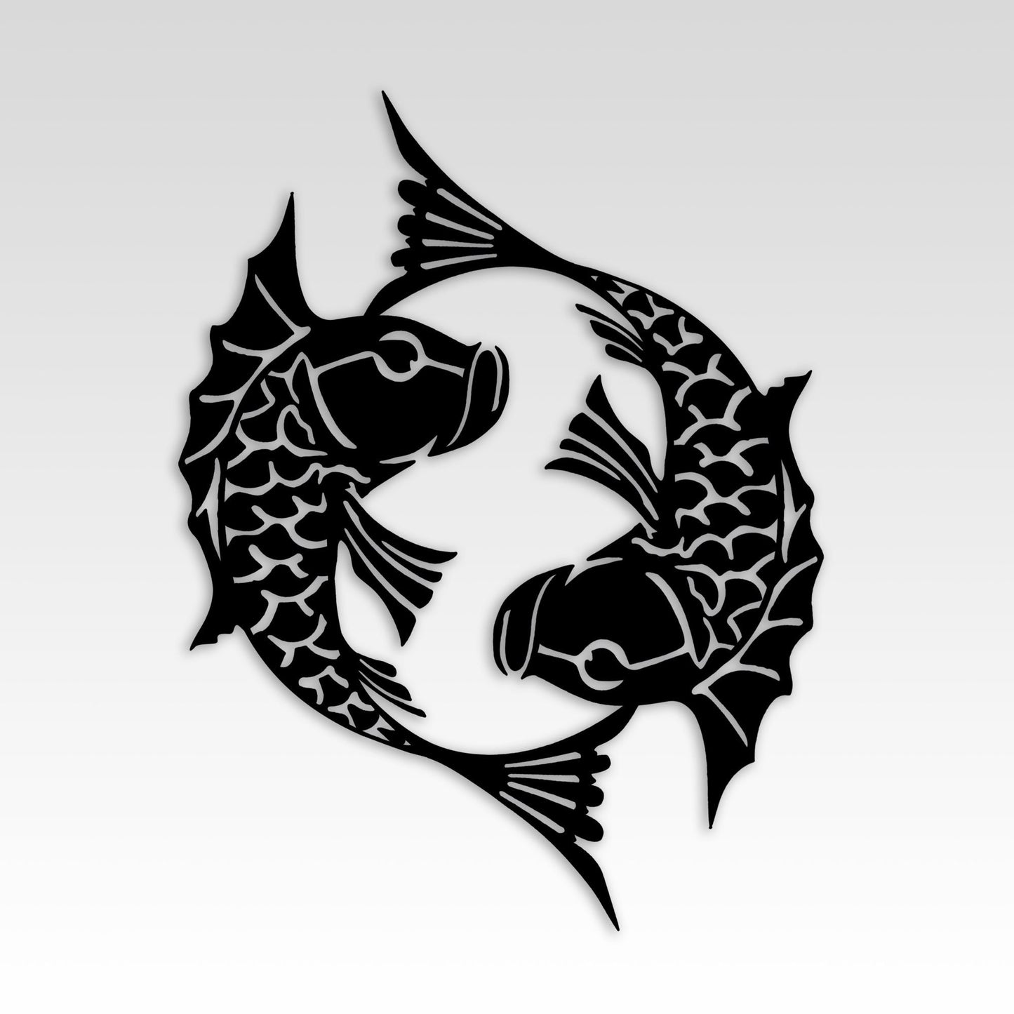 Ying Yang of Koi Fish Metal Wall Art, Japanese Culture Wall Decor Gift, Yoga Metal Wall Decor, Birthday Gift, Wall Decor for Meditation