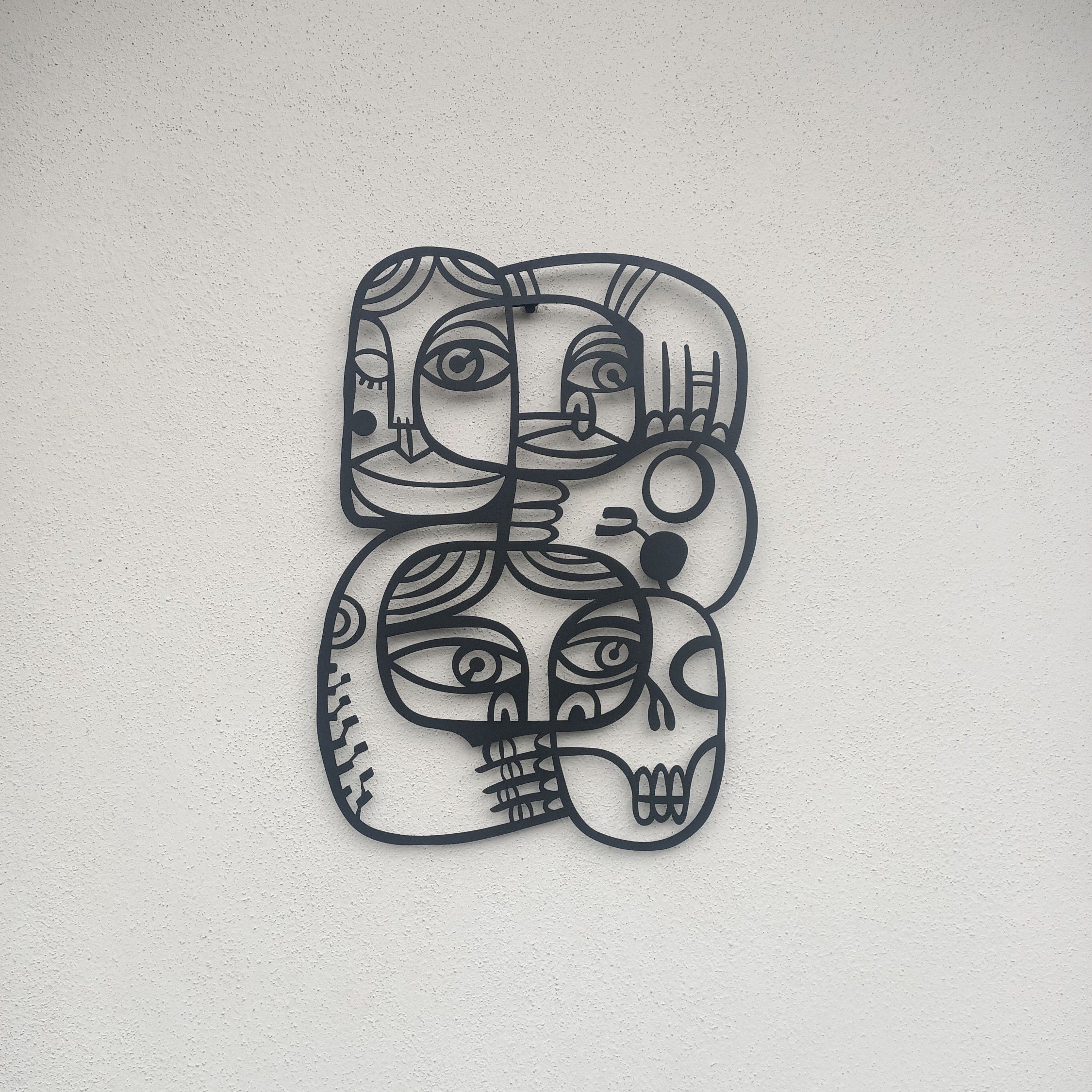 Abstract Metal Wall Art, Faces Picasso Metal Wall Decor, Unique Birthday Gift, Office Entry Metal Sign, Bestseller Gift, Christmas Gift