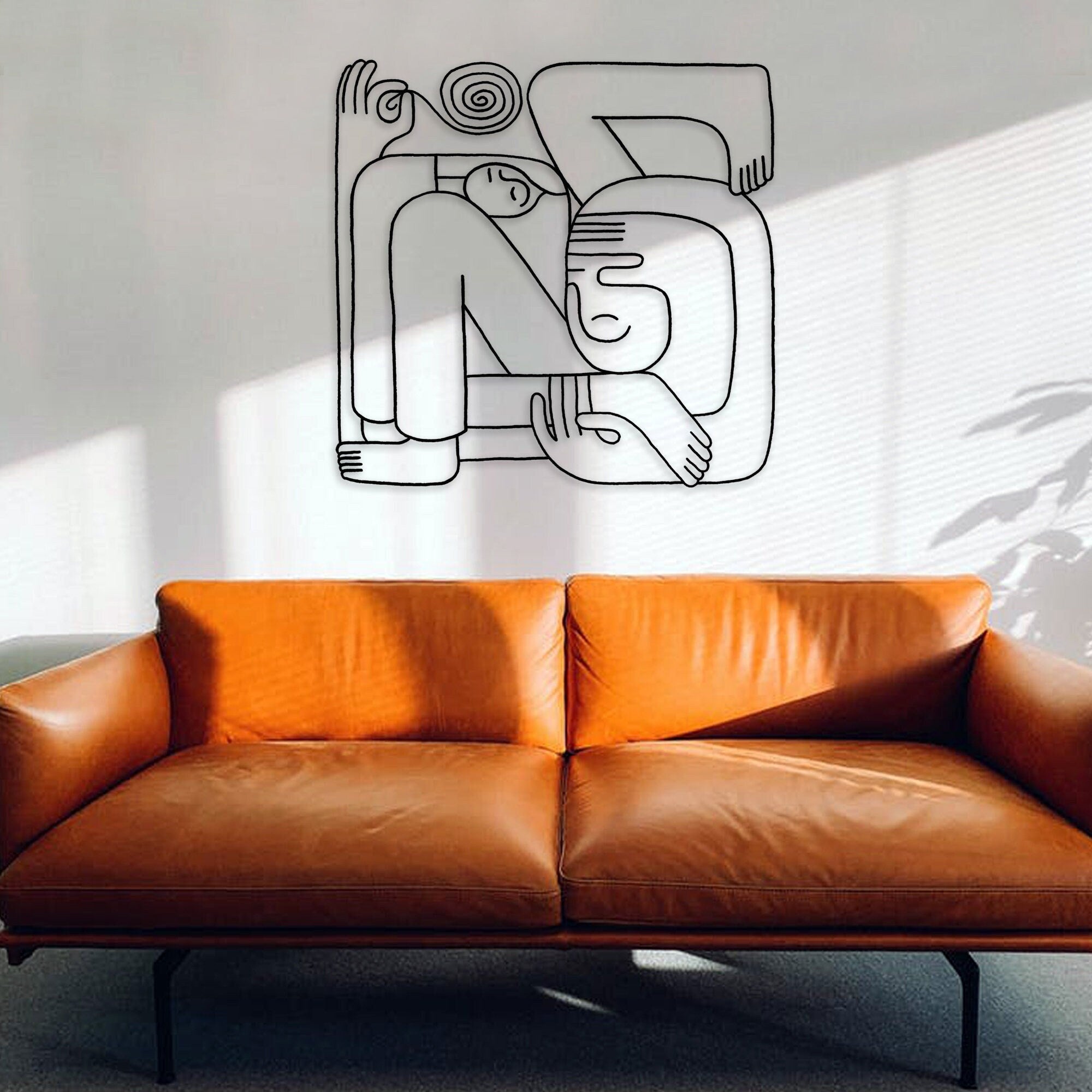 Abstract Faces Metal Line Wall Art, Faces Metal Line Wall Art, Headboard Metal Wall Art, Unique Birthday Gift, Best Gift, Christmas Gift